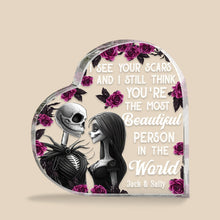 Load image into Gallery viewer, Personalized Couples Plaque - You're The Most Beautiful Person Shaped Plaques PopCulturePrints