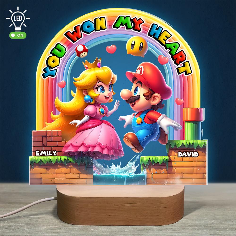 You Won My Heart - Cute Game Couple LED Light - Personalized Gifts for Couples Led Night Light PopCulturePrints