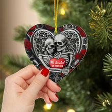 Load image into Gallery viewer, Personalized Skeleton Couple Ornament - Forever Love - Valentine's Day Gifts Ornament PopCulturePrints