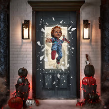 Load image into Gallery viewer, Chucky Horror Door Cover - Halloween Spooky Decor for Horror Fans Door Covers PopCulturePrints