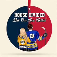 Load image into Gallery viewer, Custom Ice Hockey Couple Christmas Ornament | House Divided, Love United | Valentine's Day Gifts Ornament PopCulturePrints
