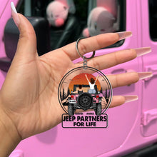Load image into Gallery viewer, Personalized Jeep Partners for Life Keychain | Custom Adventure Gift | Valentine's Day Gifts Keychains PopCulturePrints