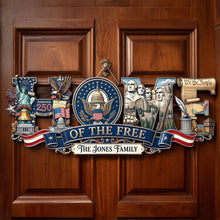 Load image into Gallery viewer, "Home Of The Free: Celebrate Freedom and Family - Personalized Acrylic Sign for Patriots" Acrylic Sign PopCulturePrints