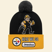 Load image into Gallery viewer, “Gear Up for Game Day” - Personalized Bobble Beanie Hat - Custom Gifts for Sports Fans Hat PopCulturePrints