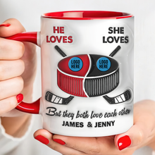 Load image into Gallery viewer, Personalized Ice Hockey Coffee Mug for Couples - Unique Valentine's Day Gifts Coffee Mug PopCulturePrints