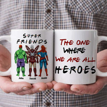 Load image into Gallery viewer, Super Friends Personalized Hero Mug Coffee Mug PopCulturePrints