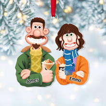 Load image into Gallery viewer, Personalized Couples Christmas Ornament – Custom Cartoon Design for Valentine's Day Gifts Ornament PopCulturePrints