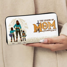 Load image into Gallery viewer, "The Legend Of Mom - A Heroic Journey Awaits" - Personalized Twill Faux Leather Wallet - Unique Gift for Mom, Grandma, or Sisters Leather Wallet PopCulturePrints