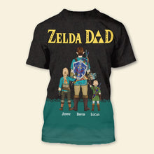 Load image into Gallery viewer, Personalized Zelda Dad Shirt - Custom Gamer Family Design AOP Products PopCulturePrints