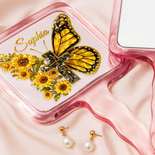 Load image into Gallery viewer, Embrace Your Faith: Butterfly Cross Floral Handheld Mirror - Personalized Gift for Christians Mirror PopCulturePrints