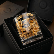Load image into Gallery viewer, All You Need is Vinyl and Whiskey - Personalized Round Glass for Vinyl Record Lovers Glass PopCulturePrints