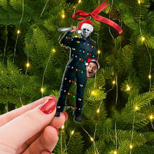 Load image into Gallery viewer, Personalized Horror Movie Fans Christmas Ornaments - Funny Custom Photo Gifts Ornament PopCulturePrints