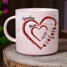 Load image into Gallery viewer, "Love is in the Heart" - Personalized Marble Mug & Serving Board Combo - Gift for Mom, Grandma, and Loved Ones Combo Marble Mug & Serving Board PopCulturePrints