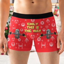 Load image into Gallery viewer, Personalized Star Warrior Christmas Boxers - Naughty Holiday Gift for Men Boxer Briefs PopCulturePrints