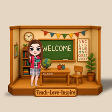 Load image into Gallery viewer, Inspire Your Teacher, Love and Guidance - Personalized Teacher Plaque Shaped Plaques PopCulturePrints