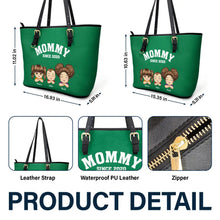 Load image into Gallery viewer, Grandma, the Heart of Our Family - Personalized Leather Tote Bag | Custom Gift for Mom & Grandma Leather Tote Bag PopCulturePrints