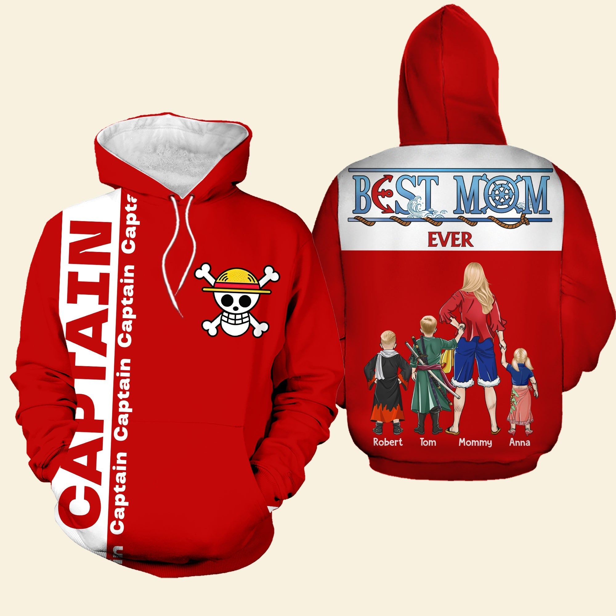 “Best Mom Ever” - Personalized Pirate Mom Shirt - Gift for Moms, Grandmas & More AOP Products PopCulturePrints