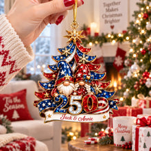 Load image into Gallery viewer, Cherish Every Moment - Lovely Gnome Couple Acrylic Ornament - Personalized Christmas Gifts for Couples Ornament PopCulturePrints