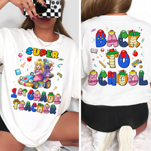Load image into Gallery viewer, Super 1st Grade Teacher Shirt - Personalized Gifts for Back to School Shirts PopCulturePrints