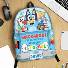 Load image into Gallery viewer, Wackadoo! Get Ready for 3rd Grade with Our Cartoon Pup Personalized Backpack Backpack PopCulturePrints