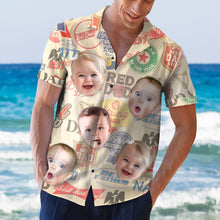 Load image into Gallery viewer, Personalized Hawaiian Shirt for Dad with Custom Baby Photos Hawaiian Shirts PopCulturePrints