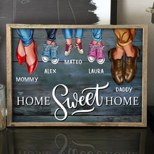 Load image into Gallery viewer, Personalized Family Shoe Canvas Art - 'Home Sweet Home' Design Poster & Canvas PopCulturePrints