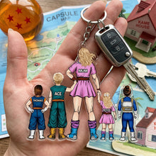 Load image into Gallery viewer, "Empowered Warrior Mom: A Tribute to Love" - Ultimate Warrior Mom Keychain - Personalized Gift for Mom, Grandma & More Keychains PopCulturePrints