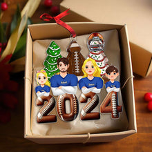 Load image into Gallery viewer, Personalized Football Family Christmas Ornament 2024 Ornament PopCulturePrints