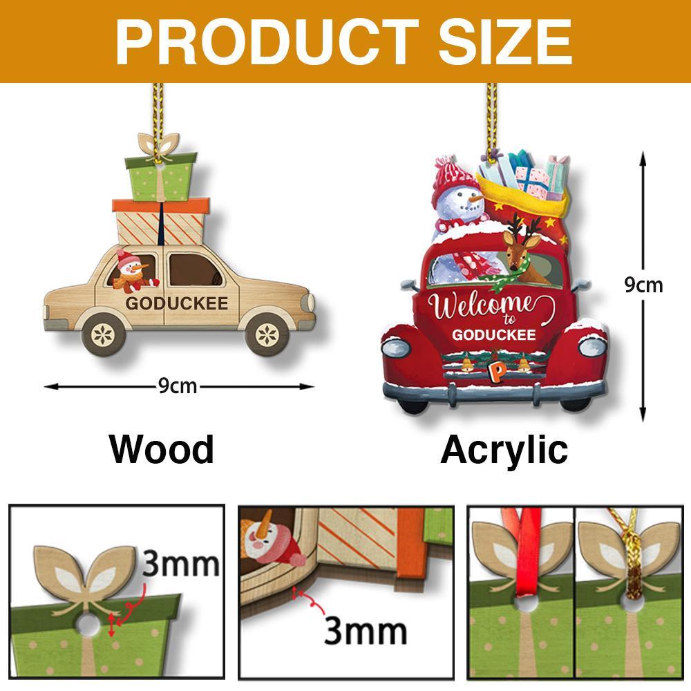 Custom Christmas Duck And Truck Personalized Ornament - Holiday Gift - Valentine's Day Gifts Ornaments PopCulturePrints