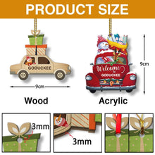 Load image into Gallery viewer, Personalized Christmas Ducks in Jeep Ornament Ornaments PopCulturePrints