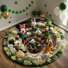 Load image into Gallery viewer, "Celebrate Togetherness with the Smith Family!" - Patrick's Day Quilted Round Mat - Personalized Gift for Families Doormat PopCulturePrints