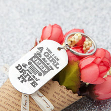 Load image into Gallery viewer, Personalized Jeep Girl Keychain - Custom Name Tag for Jeep Enthusiasts Keychains PopCulturePrints