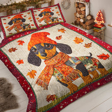Load image into Gallery viewer, Festive Dachshund Christmas Quilt Bed Set - Perfect Gift for Dog Lovers Blanket PopCulturePrints