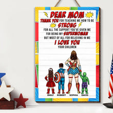 Load image into Gallery viewer, Superhero Mom Personalized Wood Art - Custom Gift for Mother's Day Wood Sign PopCulturePrints
