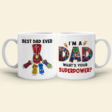 Load image into Gallery viewer, Superhero Dad Personalized Coffee Mug - Best Dad Ever Coffee Mug PopCulturePrints
