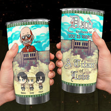 Load image into Gallery viewer, Dad, You're A Titan Of Love - Personalized Tumbler Gift Tumbler Cup PopCulturePrints