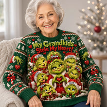 Load image into Gallery viewer, My Grandkids Stole My Heart - Personalized Knitted Ugly Sweater for Grandparents