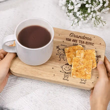 Load image into Gallery viewer, Grandma You Are Tea-Riffic - Personalized Serving Board with Cup Holder - a Unique Gift for Grandma Serving Board With Cup Holder PopCulturePrints