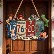Load image into Gallery viewer, Celebrate Freedom with Patriotic Friends Acrylic Sign - Personalized Gift for Friends & Family Acrylic Sign PopCulturePrints