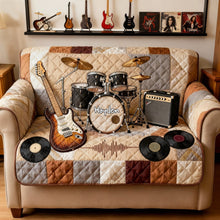 Load image into Gallery viewer, “Rock On with Style!” - Rock & Roll Spirit Sofa Cover - Personalized Gift for Music Lovers Sofa Cover PopCulturePrints