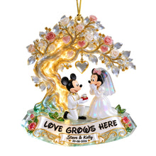 Load image into Gallery viewer, Love Grows Here Ornament - Personalized Christmas Gift for Couples Ornament PopCulturePrints