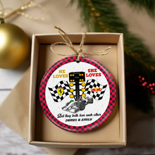 Load image into Gallery viewer, Custom Racing Ornament for Couples - Personalized Christmas Gift - Valentine's Day Gifts Ornament PopCulturePrints