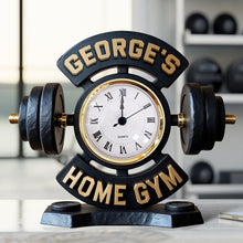 Load image into Gallery viewer, "Time to Lift!" - Home Gym Desk Clock Plaque - Personalized Gift for Fitness Enthusiasts Clock Plaques PopCulturePrints