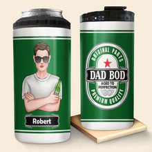 Load image into Gallery viewer, Personalized Dad Bod Beer Can Cooler Tumbler - Aged to Perfection Can Cooler PopCulturePrints