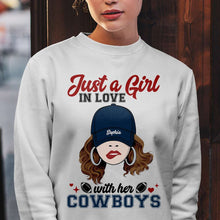 Load image into Gallery viewer, Custom Football Lover's Girl Shirt Shirts PopCulturePrints