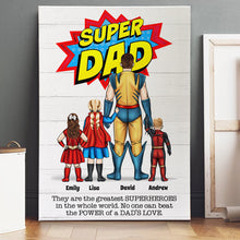 Load image into Gallery viewer, Custom Super Dad Canvas Print with Superhero Family Poster & Canvas PopCulturePrints