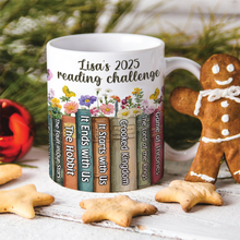 Load image into Gallery viewer, Personalized Book Lover's Reading Challenge Coffee Mug Coffee Mug PopCulturePrints