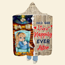 Load image into Gallery viewer, Personalized Wearable Blanket Hoodie for Book Lovers - Princess Design Blanket PopCulturePrints