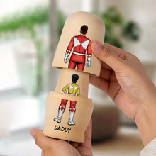 Load image into Gallery viewer, Family of Light Guardians Nested Dolls - Personalized Wooden Gift for Families Wooden Nesting Dolls PopCulturePrints