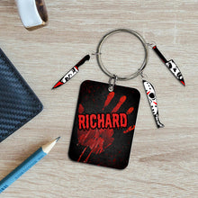Load image into Gallery viewer, Custom Horror Movie Fan Keychain - Blood-Spattered Design Keychains PopCulturePrints